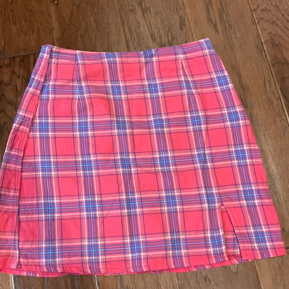 Princess Polly light flannel pink plaid mini size 4